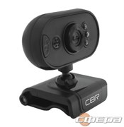 Цифровая камера CBR CW 836M Black, Веб-камера с матрицей 0,3 МП, разрешение видео 640х480, USB 2.0, встроенный микрофон, ручная фокусировка, крепление на мониторе, LED-подсветка, длина кабеля 1,6 м, цвет чёрный